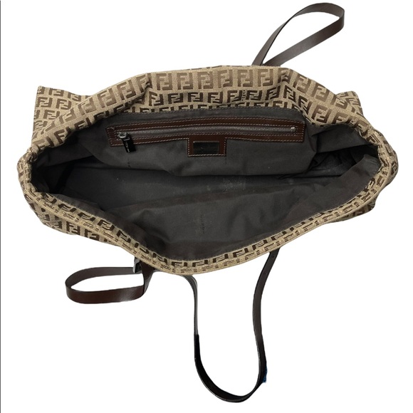 Fendi | Vintage Zucchino Shoulder Bag in Brown FF Monogram Logo - Picture 17 of 17